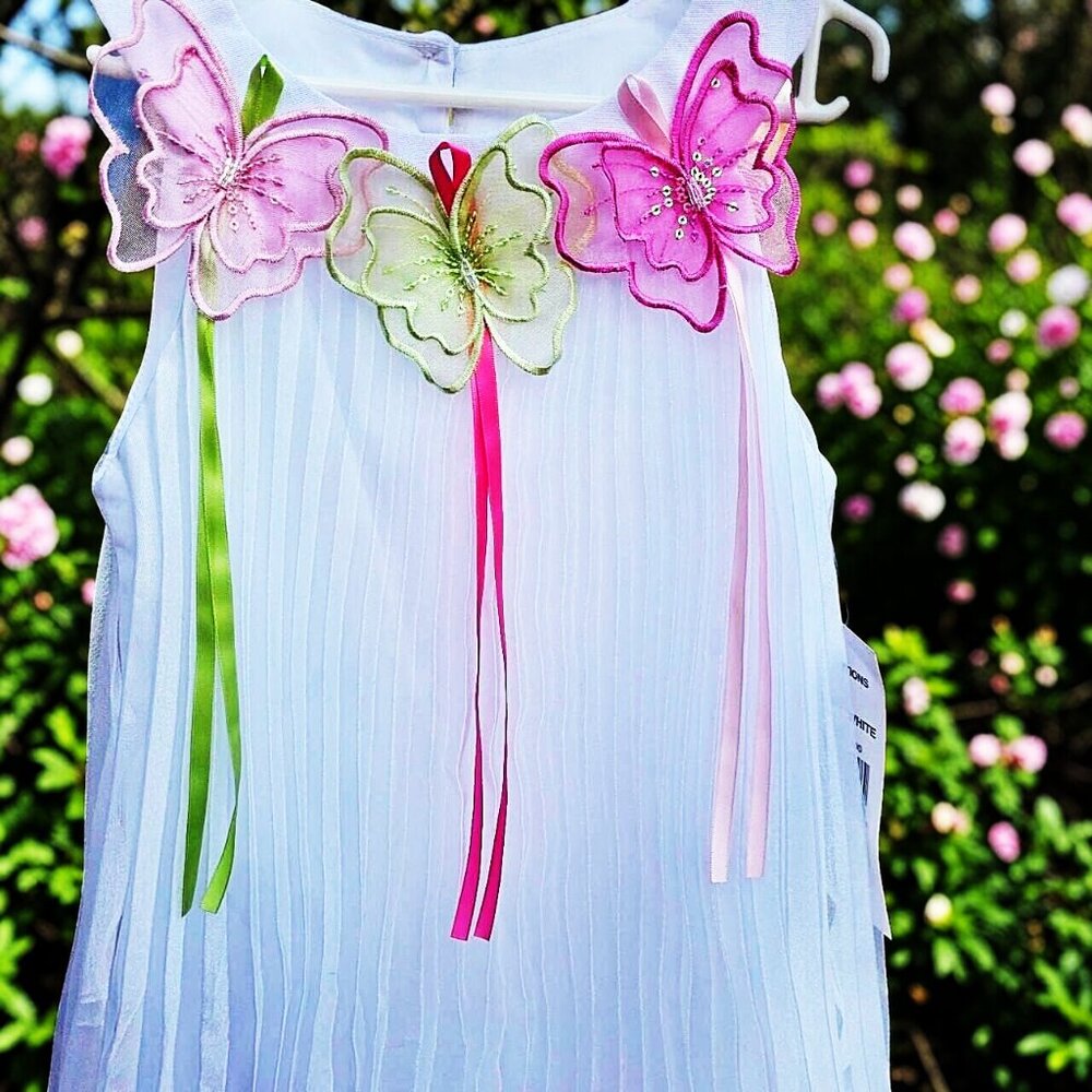 Rare Editions Girl's $55 EASTER Butterfly Dress sz 4T NEW